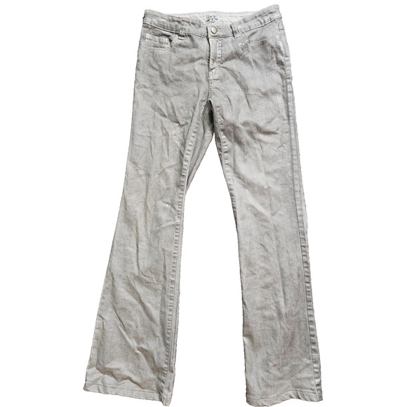 Cache Pants Womens Metallic Gray Trousers Twill Pants Stretch Bootcut Size 4 - Picture 1 of 8